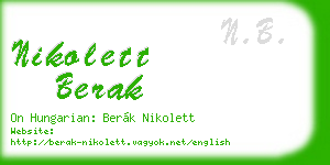 nikolett berak business card